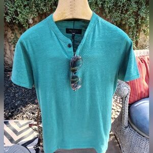Rag And Bone Short Sleeve Green Henley